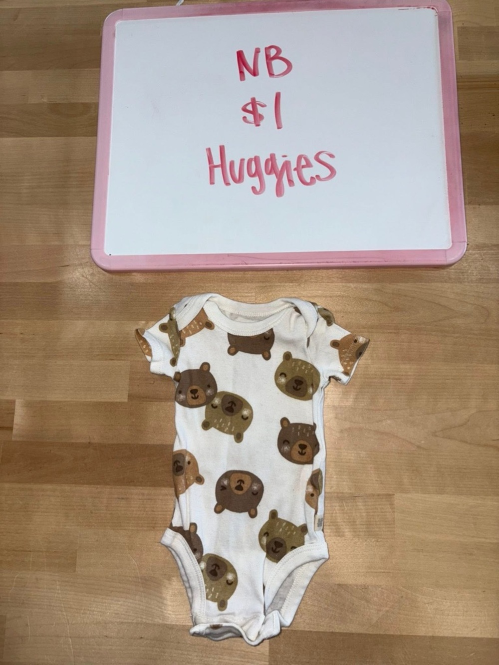 Huggies Cream Bear Print Baby One-Piece
